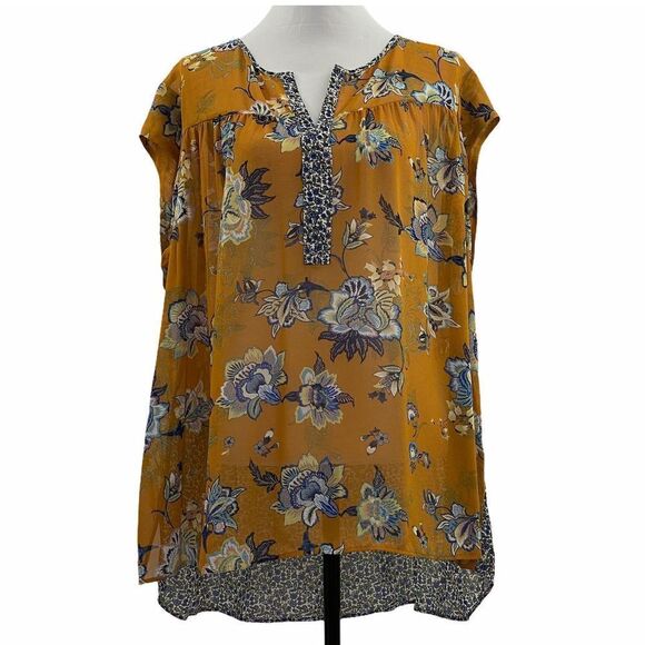 Dr2 by Daniel Rainn Twin Print Peplum Tunic 3x Nwt - Picture 2 of 10